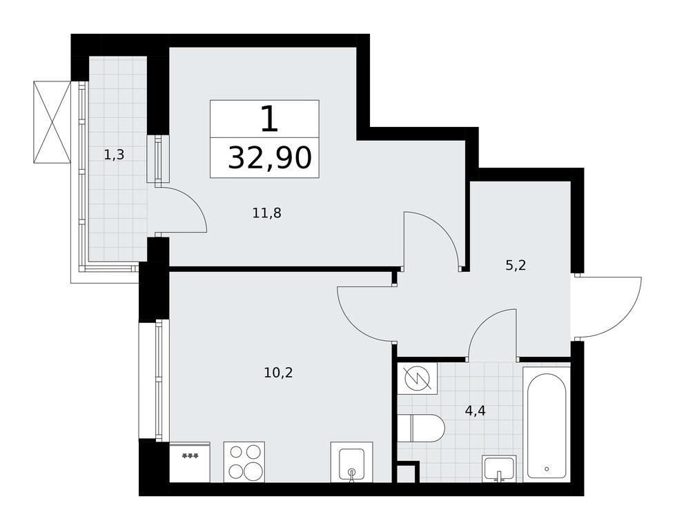 Apartment Sale, 32.9平方米 at Rodniye Kvartaly, Kvartal № 33, Marushkinskoye Settlement, Moscow, Russia #1 Apartment Sale, 32.9平方米 at Rodniye Kvartaly, Kvartal № 33, Marushkinskoye Settlement, Moscow, Russia #1