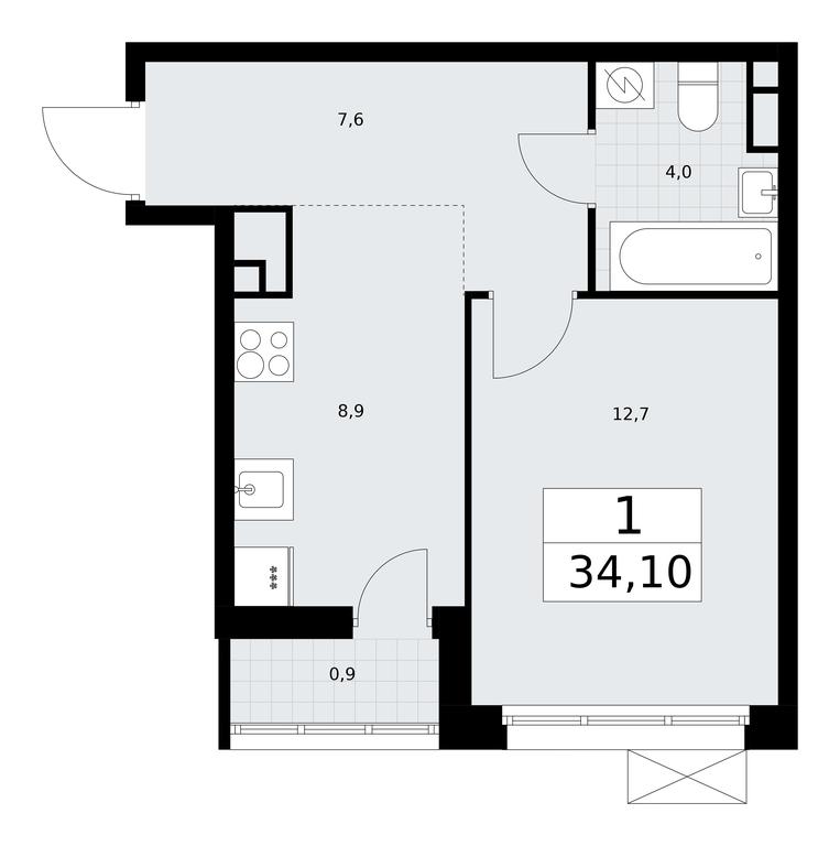 Apartment Sale, 34.1平方米 at Rodniye Kvartaly, Kvartal № 33, Marushkinskoye Settlement, Moscow, Russia #1 Apartment Sale, 34.1平方米 at Rodniye Kvartaly, Kvartal № 33, Marushkinskoye Settlement, Moscow, Russia #1