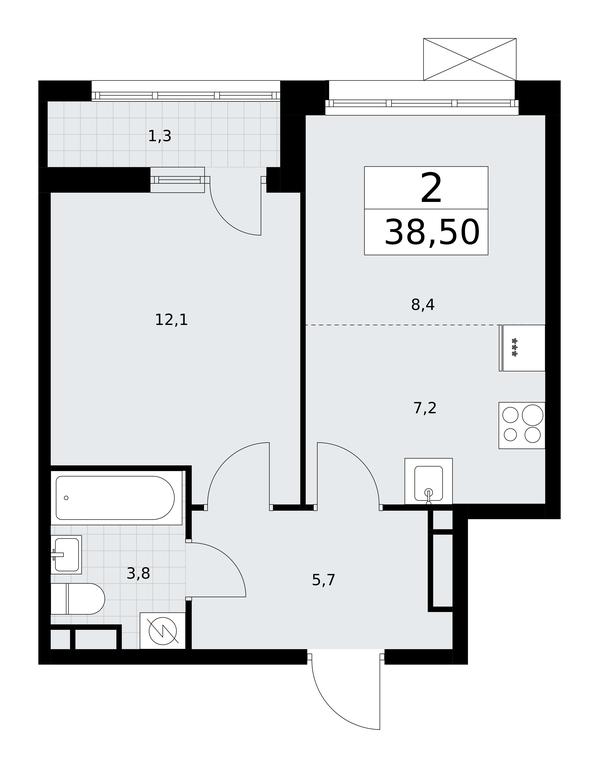 1-BD Apartment Sale, 38.5平方米 at Rodniye Kvartaly, Kvartal № 33, Marushkinskoye Settlement, Moscow, Russia #1 1-BD Apartment Sale, 38.5平方米 at Rodniye Kvartaly, Kvartal № 33, Marushkinskoye Settlement, Moscow, Russia #1