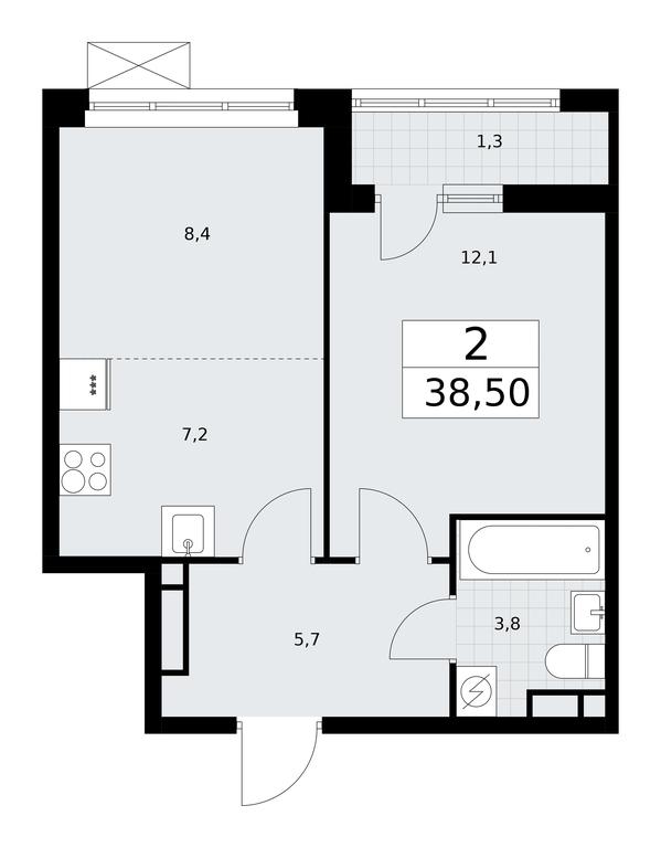1-BD Apartment Sale, 38.5平方米 at Rodniye Kvartaly, Kvartal № 33, Marushkinskoye Settlement, Moscow, Russia #1 1-BD Apartment Sale, 38.5平方米 at Rodniye Kvartaly, Kvartal № 33, Marushkinskoye Settlement, Moscow, Russia #1