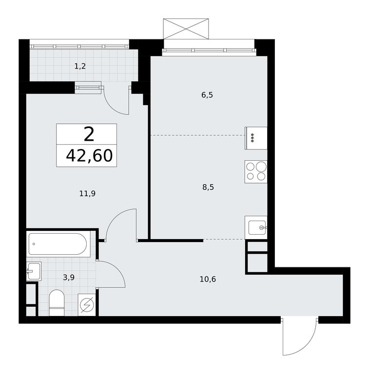 1-BD Apartment Sale, 42.6平方米 at Rodniye Kvartaly, Kvartal № 33, Marushkinskoye Settlement, Moscow, Russia #1 1-BD Apartment Sale, 42.6平方米 at Rodniye Kvartaly, Kvartal № 33, Marushkinskoye Settlement, Moscow, Russia #1