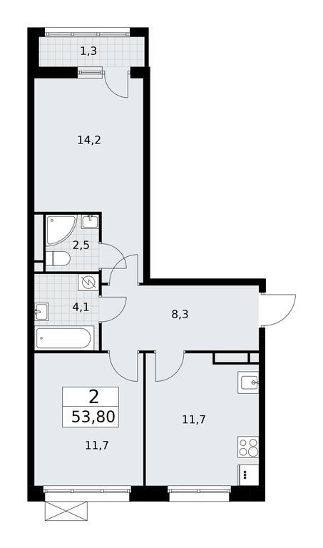 1-BD Apartment Sale, 53.8平方米 at Rodniye Kvartaly, Kvartal № 33, Marushkinskoye Settlement, Moscow, Russia #1 1-BD Apartment Sale, 53.8平方米 at Rodniye Kvartaly, Kvartal № 33, Marushkinskoye Settlement, Moscow, Russia #1