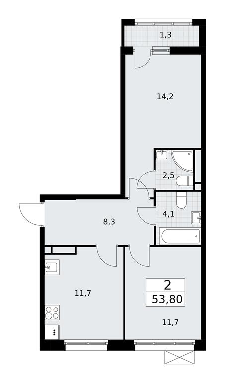1-BD Apartment Sale, 53.8平方米 at Rodniye Kvartaly, Kvartal № 33, Marushkinskoye Settlement, Moscow, Russia #1 1-BD Apartment Sale, 53.8平方米 at Rodniye Kvartaly, Kvartal № 33, Marushkinskoye Settlement, Moscow, Russia #1