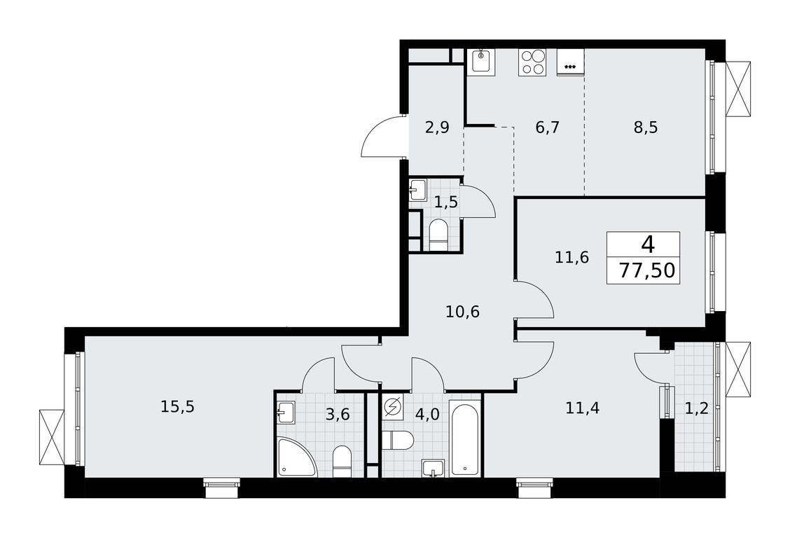 3-BD Apartment Sale, 77.5平方米 at Rodniye Kvartaly, Kvartal № 33, Marushkinskoye Settlement, Moscow, Russia #1 3-BD Apartment Sale, 77.5平方米 at Rodniye Kvartaly, Kvartal № 33, Marushkinskoye Settlement, Moscow, Russia #1