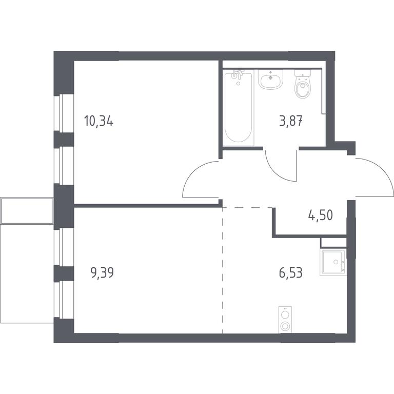 Apartment Sale, 34.63 sq. m. at Prigorod Lesnoe, Molodyozhny bulvar, 6, derevnya Misaylovo, Leninskiy City District, Moscow Region, Russia #1