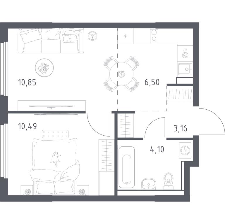 Apartment Sale, 35.1 sq. m. at Prigorod Lesnoe, Molodyozhny bulvar, 6, derevnya Misaylovo, Leninskiy City District, Moscow Region, Russia #2 Apartment Sale, 35.1 sq. m. at Prigorod Lesnoe, Molodyozhny bulvar, 6, derevnya Misaylovo, Leninskiy City District, Moscow Region, Russia #2