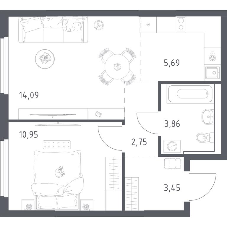 Apartment Sale, 40.79 sq. m. at Prigorod Lesnoe, Molodyozhny bulvar, 6, derevnya Misaylovo, Leninskiy City District, Moscow Region, Russia #2 Apartment Sale, 40.79 sq. m. at Prigorod Lesnoe, Molodyozhny bulvar, 6, derevnya Misaylovo, Leninskiy City District, Moscow Region, Russia #2