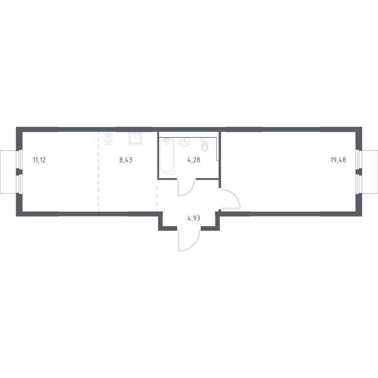 Apartment Sale, 48.24 sq. m. at Prigorod Lesnoe, Molodyozhny bulvar, 6, derevnya Misaylovo, Leninskiy City District, Moscow Region, Russia #1