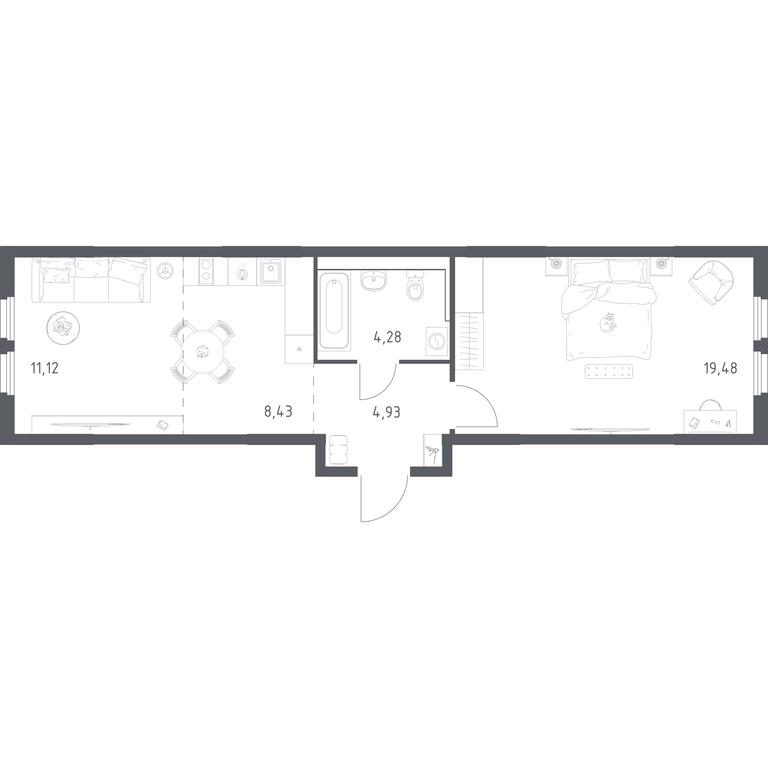 Apartment Sale, 48.24 sq. m. at Prigorod Lesnoe, Molodyozhny bulvar, 6, derevnya Misaylovo, Leninskiy City District, Moscow Region, Russia #2