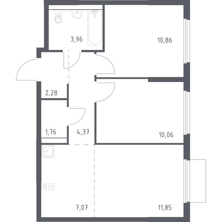 1-BD Apartment Sale, 52.21 sq. m. at Prigorod Lesnoe, Molodyozhny bulvar, 6, derevnya Misaylovo, Leninskiy City District, Moscow Region, Russia #1 1-BD Apartment Sale, 52.21 sq. m. at Prigorod Lesnoe, Molodyozhny bulvar, 6, derevnya Misaylovo, Leninskiy City District, Moscow Region, Russia #1
