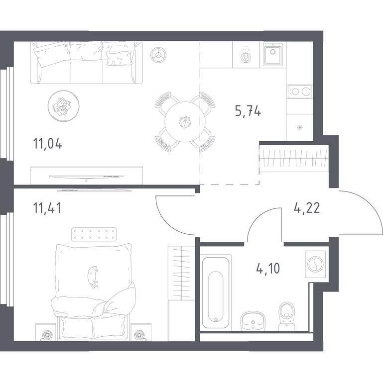 Apartment Sale, 36.51 sq. m. at Prigorod Lesnoe, Molodyozhny bulvar, 6, derevnya Misaylovo, Leninskiy City District, Moscow Region, Russia #2 Apartment Sale, 36.51 sq. m. at Prigorod Lesnoe, Molodyozhny bulvar, 6, derevnya Misaylovo, Leninskiy City District, Moscow Region, Russia #2
