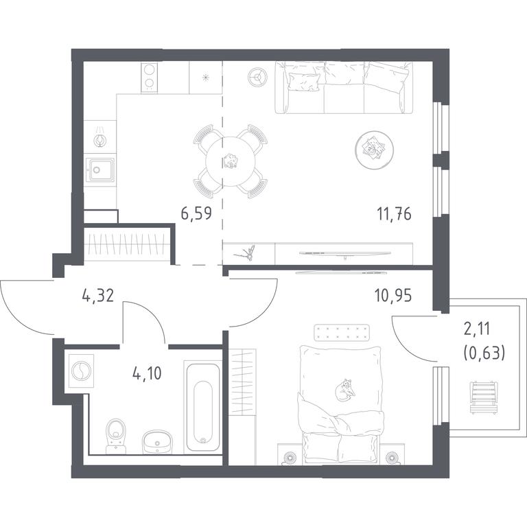 Apartment Sale, 38.35 sq. m. at Prigorod Lesnoe, Molodyozhny bulvar, 6, derevnya Misaylovo, Leninskiy City District, Moscow Region, Russia #2 Apartment Sale, 38.35 sq. m. at Prigorod Lesnoe, Molodyozhny bulvar, 6, derevnya Misaylovo, Leninskiy City District, Moscow Region, Russia #2