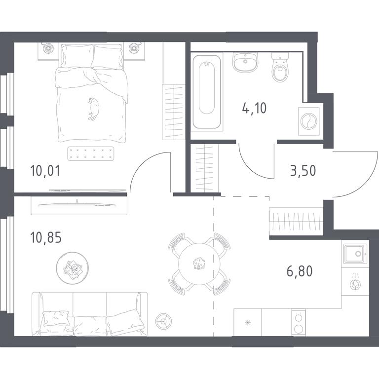 Apartment Sale, 35.26 sq. m. at Prigorod Lesnoe, Molodyozhny bulvar, 6, derevnya Misaylovo, Leninskiy City District, Moscow Region, Russia #2 Apartment Sale, 35.26 sq. m. at Prigorod Lesnoe, Molodyozhny bulvar, 6, derevnya Misaylovo, Leninskiy City District, Moscow Region, Russia #2