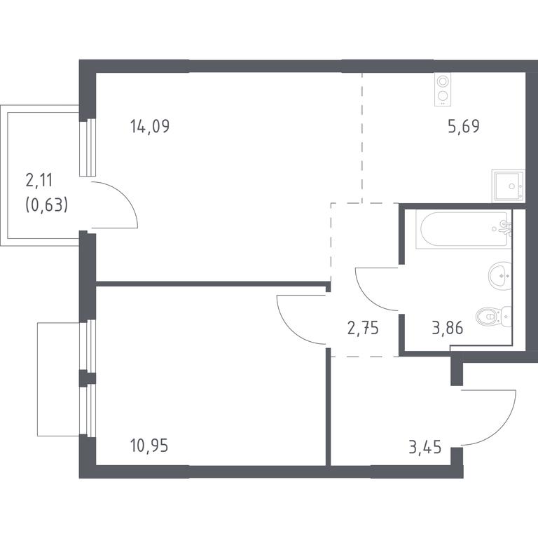 Apartment Sale, 41.42 sq. m. at Prigorod Lesnoe, Molodyozhny bulvar, 6, derevnya Misaylovo, Leninskiy City District, Moscow Region, Russia #1 Apartment Sale, 41.42 sq. m. at Prigorod Lesnoe, Molodyozhny bulvar, 6, derevnya Misaylovo, Leninskiy City District, Moscow Region, Russia #1