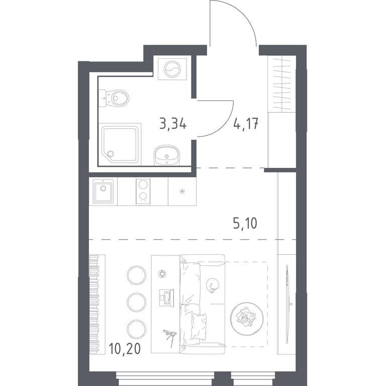 Apartment Sale, 22.81 sq. m. at Prigorod Lesnoe, Molodyozhny bulvar, 6, derevnya Misaylovo, Leninskiy City District, Moscow Region, Russia #2 Apartment Sale, 22.81 sq. m. at Prigorod Lesnoe, Molodyozhny bulvar, 6, derevnya Misaylovo, Leninskiy City District, Moscow Region, Russia #2
