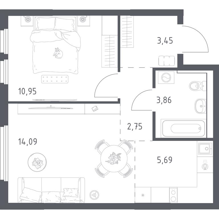Apartment Sale, 40.79 sq. m. at Prigorod Lesnoe, Molodyozhny bulvar, 6, derevnya Misaylovo, Leninskiy City District, Moscow Region, Russia #2 Apartment Sale, 40.79 sq. m. at Prigorod Lesnoe, Molodyozhny bulvar, 6, derevnya Misaylovo, Leninskiy City District, Moscow Region, Russia #2