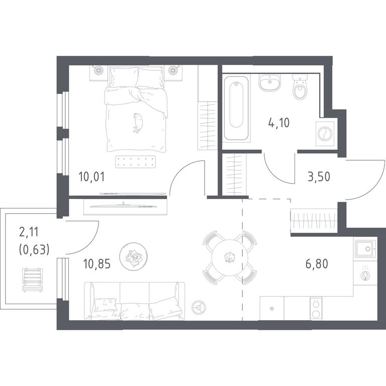 Apartment Sale, 35.89 sq. m. at Prigorod Lesnoe, Molodyozhny bulvar, 6, derevnya Misaylovo, Leninskiy City District, Moscow Region, Russia #2 Apartment Sale, 35.89 sq. m. at Prigorod Lesnoe, Molodyozhny bulvar, 6, derevnya Misaylovo, Leninskiy City District, Moscow Region, Russia #2