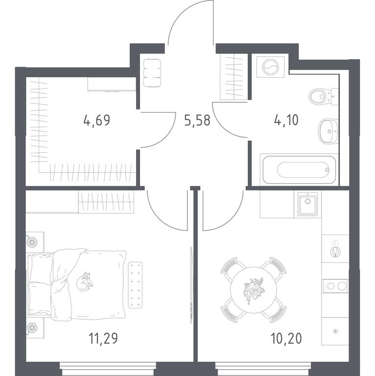 Apartment Sale, 35.86 sq. m. at Prigorod Lesnoe, Molodyozhny bulvar, 6, derevnya Misaylovo, Leninskiy City District, Moscow Region, Russia #2 Apartment Sale, 35.86 sq. m. at Prigorod Lesnoe, Molodyozhny bulvar, 6, derevnya Misaylovo, Leninskiy City District, Moscow Region, Russia #2