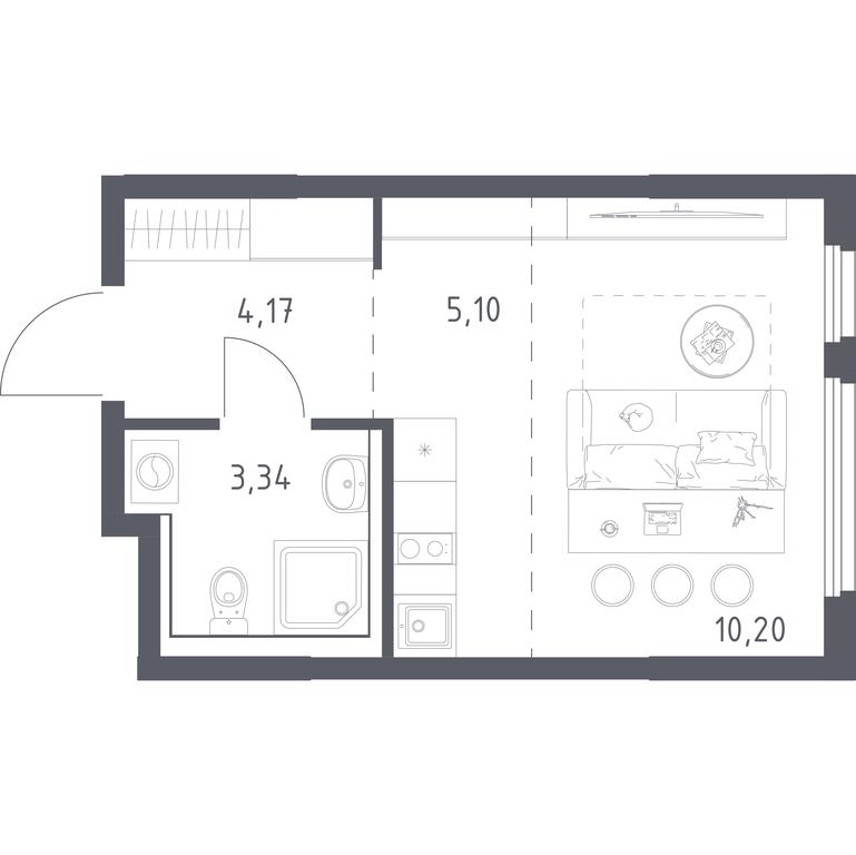 Apartment Sale, 22.81 sq. m. at Prigorod Lesnoe, Molodyozhny bulvar, 6, derevnya Misaylovo, Leninskiy City District, Moscow Region, Russia #2 Apartment Sale, 22.81 sq. m. at Prigorod Lesnoe, Molodyozhny bulvar, 6, derevnya Misaylovo, Leninskiy City District, Moscow Region, Russia #2