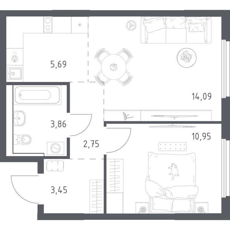 Apartment Sale, 40.79 sq. m. at Prigorod Lesnoe, Molodyozhny bulvar, 6, derevnya Misaylovo, Leninskiy City District, Moscow Region, Russia #2 Apartment Sale, 40.79 sq. m. at Prigorod Lesnoe, Molodyozhny bulvar, 6, derevnya Misaylovo, Leninskiy City District, Moscow Region, Russia #2