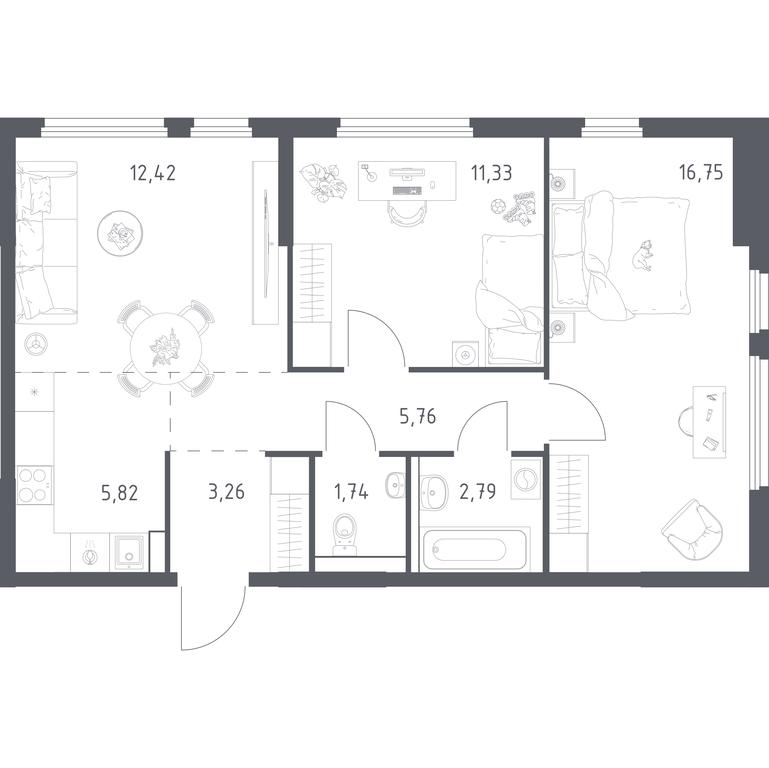 1-BD Apartment Sale, 59.87 sq. m. at Prigorod Lesnoe, Molodyozhny bulvar, 6, derevnya Misaylovo, Leninskiy City District, Moscow Region, Russia #2 1-BD Apartment Sale, 59.87 sq. m. at Prigorod Lesnoe, Molodyozhny bulvar, 6, derevnya Misaylovo, Leninskiy City District, Moscow Region, Russia #2