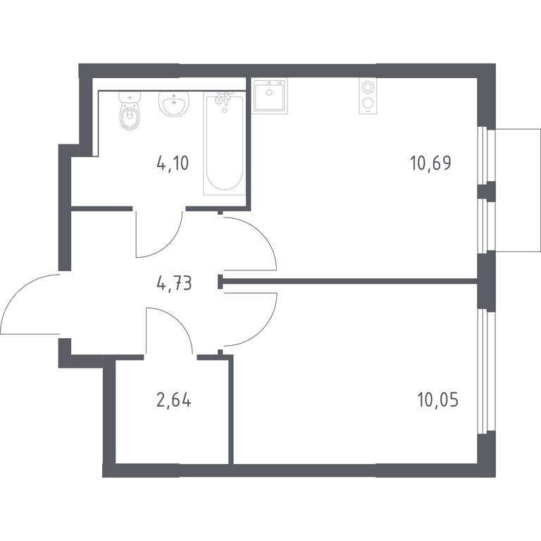 Apartment Sale, 32.21 sq. m. at Prigorod Lesnoe, Molodyozhny bulvar, 6, derevnya Misaylovo, Leninskiy City District, Moscow Region, Russia #1