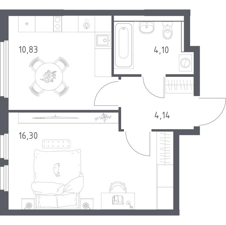 Apartment Sale, 35.37平方米 at Prigorod Lesnoe, Molodyozhny bulvar, 6, derevnya Misaylovo, Leninskiy City District, Moscow Region, Russia #2