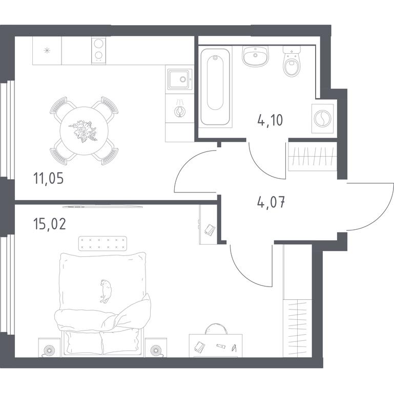 Apartment Sale, 34.24 sq. m. at Prigorod Lesnoe, Molodyozhny bulvar, 6, derevnya Misaylovo, Leninskiy City District, Moscow Region, Russia #2