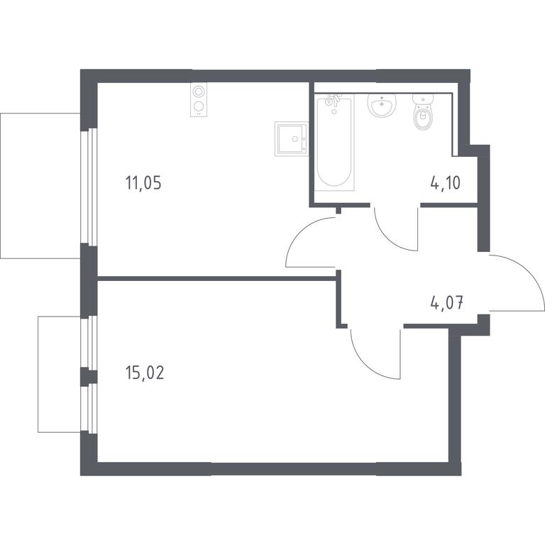 Apartment Sale, 34.24 sq. m. at Prigorod Lesnoe, Molodyozhny bulvar, 6, derevnya Misaylovo, Leninskiy City District, Moscow Region, Russia #1