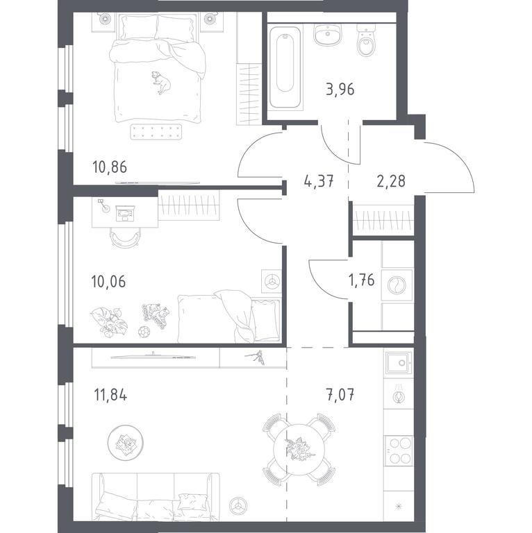1-BD Apartment Sale, 52.2 sq. m. at Prigorod Lesnoe, Molodyozhny bulvar, 6, derevnya Misaylovo, Leninskiy City District, Moscow Region, Russia #2 1-BD Apartment Sale, 52.2 sq. m. at Prigorod Lesnoe, Molodyozhny bulvar, 6, derevnya Misaylovo, Leninskiy City District, Moscow Region, Russia #2