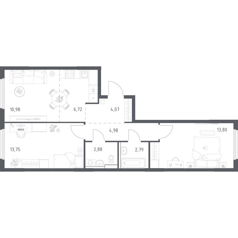 1-BD Apartment Sale, 59.97 sq. m. at Prigorod Lesnoe, Molodyozhny bulvar, 6, derevnya Misaylovo, Leninskiy City District, Moscow Region, Russia #2 1-BD Apartment Sale, 59.97 sq. m. at Prigorod Lesnoe, Molodyozhny bulvar, 6, derevnya Misaylovo, Leninskiy City District, Moscow Region, Russia #2
