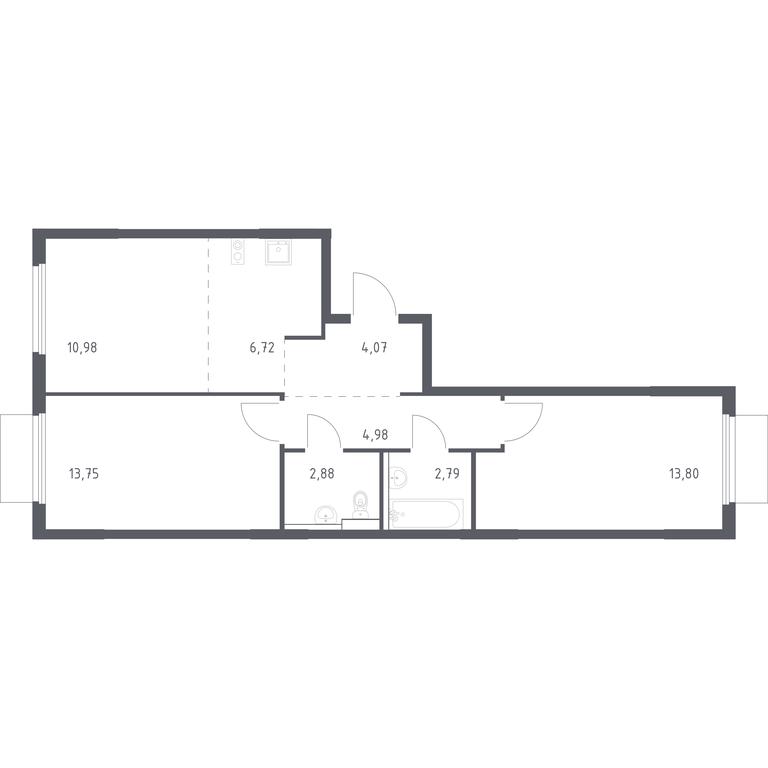 1-BD Apartment Sale, 59.97 sq. m. at Prigorod Lesnoe, Molodyozhny bulvar, 6, derevnya Misaylovo, Leninskiy City District, Moscow Region, Russia #1 1-BD Apartment Sale, 59.97 sq. m. at Prigorod Lesnoe, Molodyozhny bulvar, 6, derevnya Misaylovo, Leninskiy City District, Moscow Region, Russia #1