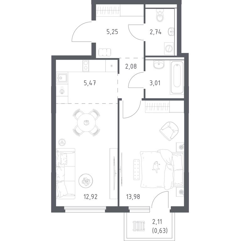 Apartment Sale, 46.08 sq. m. at Prigorod Lesnoe, Molodyozhny bulvar, 6, derevnya Misaylovo, Leninskiy City District, Moscow Region, Russia #2 Apartment Sale, 46.08 sq. m. at Prigorod Lesnoe, Molodyozhny bulvar, 6, derevnya Misaylovo, Leninskiy City District, Moscow Region, Russia #2
