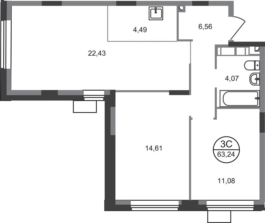 3-BD Apartment Sale, 63.24 sq. m. at Novograd Pavlino, Kosinskoye shosse, 2, Novoye Pavlino Microdistrict, Balashikha, Moscow Region, Russia #1 3-BD Apartment Sale, 63.24 sq. m. at Novograd Pavlino, Kosinskoye shosse, 2, Novoye Pavlino Microdistrict, Balashikha, Moscow Region, Russia #1
