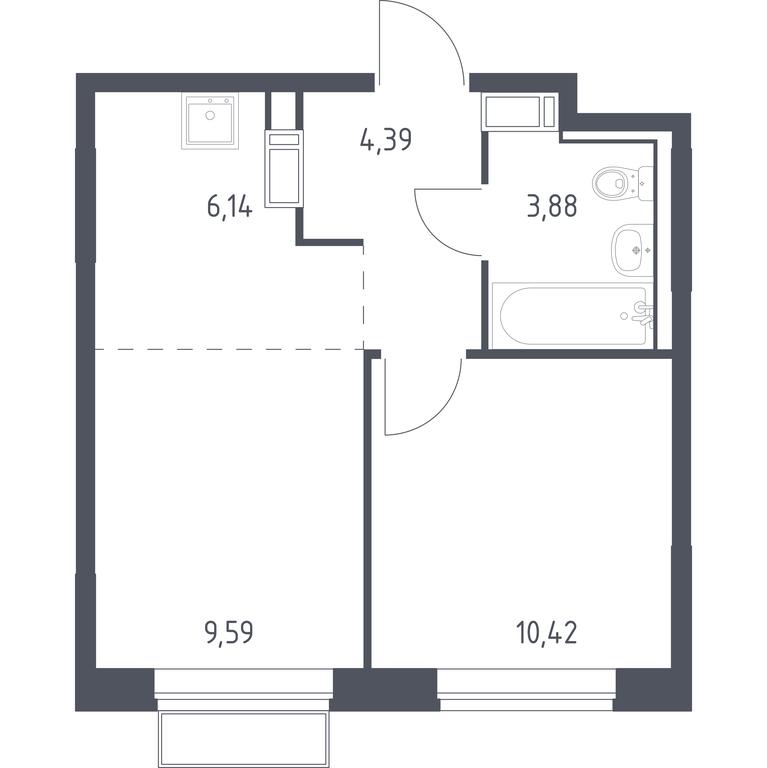 Apartment Sale, 34.42 sq. m. at Tomilino Park, 1-y kvartal, posyolok Zhilino-1, Lubertsy City District, Moscow Region, Russia #1 Apartment Sale, 34.42 sq. m. at Tomilino Park, 1-y kvartal, posyolok Zhilino-1, Lubertsy City District, Moscow Region, Russia #1