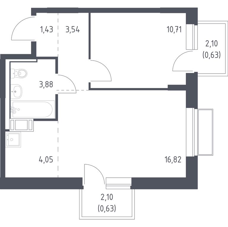 Apartment Sale, 41.69 sq. m. at Tomilino Park, 1-y kvartal, posyolok Zhilino-1, Lubertsy City District, Moscow Region, Russia #1 Apartment Sale, 41.69 sq. m. at Tomilino Park, 1-y kvartal, posyolok Zhilino-1, Lubertsy City District, Moscow Region, Russia #1