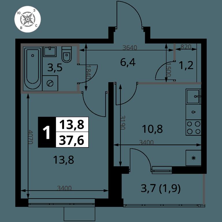 1-BD Apartment Sale, 37.6 sq. m. at Yzhnaya Bitsa, Yuzhnaya Bitsa Residential Complex, posyolok Bittsa, Leninskiy City District, Moscow Region, Russia #1 1-BD Apartment Sale, 37.6 sq. m. at Yzhnaya Bitsa, Yuzhnaya Bitsa Residential Complex, posyolok Bittsa, Leninskiy City District, Moscow Region, Russia #1