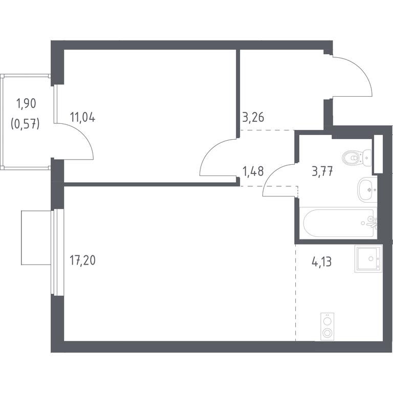 Apartment Sale, 41.45 sq. m. at Gorki Park, Shkolnaya ulitsa, 2, derevnya Korobovo, Leninskiy City District, Moscow Region, Russia #1 Apartment Sale, 41.45 sq. m. at Gorki Park, Shkolnaya ulitsa, 2, derevnya Korobovo, Leninskiy City District, Moscow Region, Russia #1