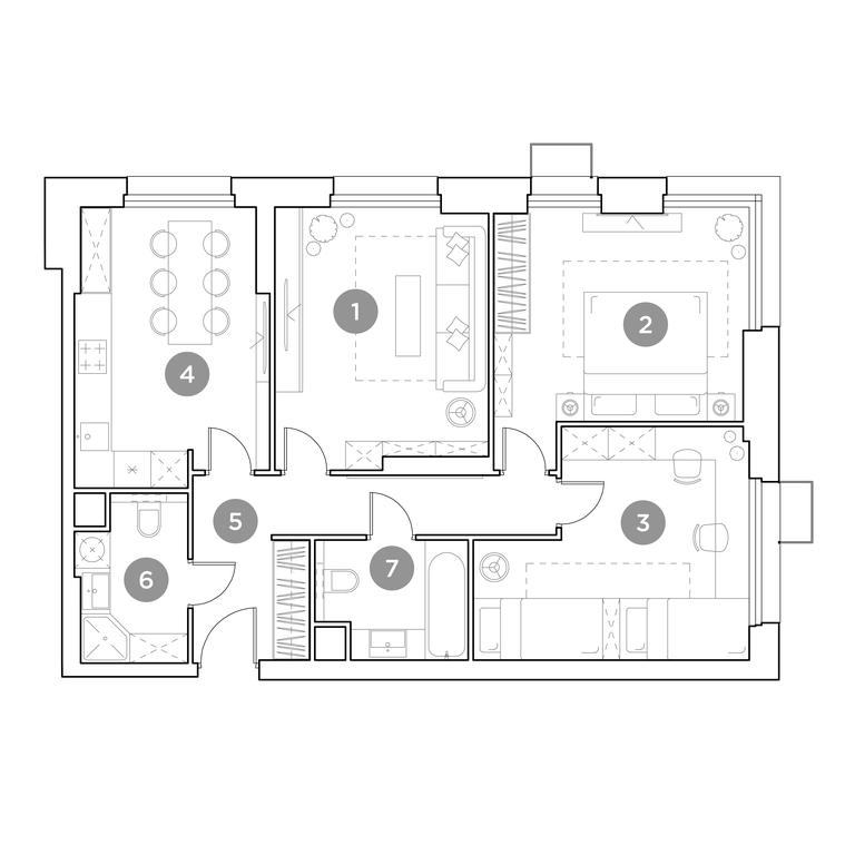 2-BD Apartment Sale, 76.2 sq. m. at Gogol Park, ulitsa Gogolya, 3, Lyubertsy, Moscow Region, Russia #1