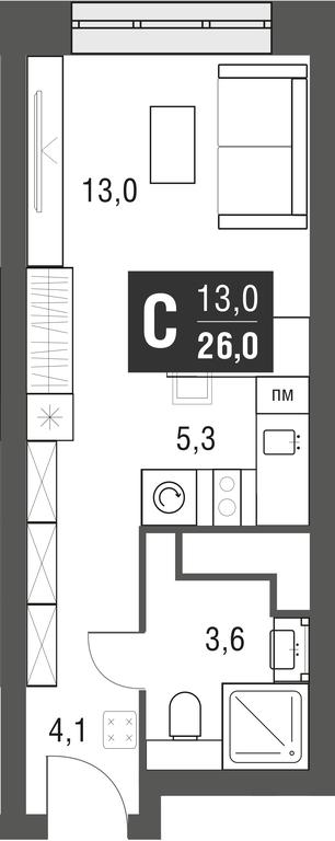Apartment Sale, 26 sq. m. at Afi Tower, Serebryakova Drive, 11-13к1, Moscow, Russia #1 Apartment Sale, 26 sq. m. at Afi Tower, Serebryakova Drive, 11-13к1, Moscow, Russia #1