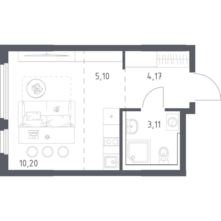 Apartment Sale, 22.58 sq. m. at Prigorod Lesnoe, Molodyozhny bulvar, 6, derevnya Misaylovo, Leninskiy City District, Moscow Region, Russia #2 Apartment Sale, 22.58 sq. m. at Prigorod Lesnoe, Molodyozhny bulvar, 6, derevnya Misaylovo, Leninskiy City District, Moscow Region, Russia #2