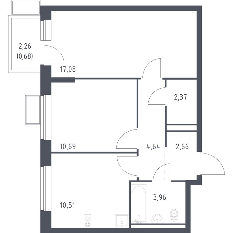 1-BD Apartment Sale, 52.59 sq. m. at Egorovo Park, 1-y kvartal, posyolok Zhilino-1, Lubertsy City District, Moscow Region, Russia #1 1-BD Apartment Sale, 52.59 sq. m. at Egorovo Park, 1-y kvartal, posyolok Zhilino-1, Lubertsy City District, Moscow Region, Russia #1