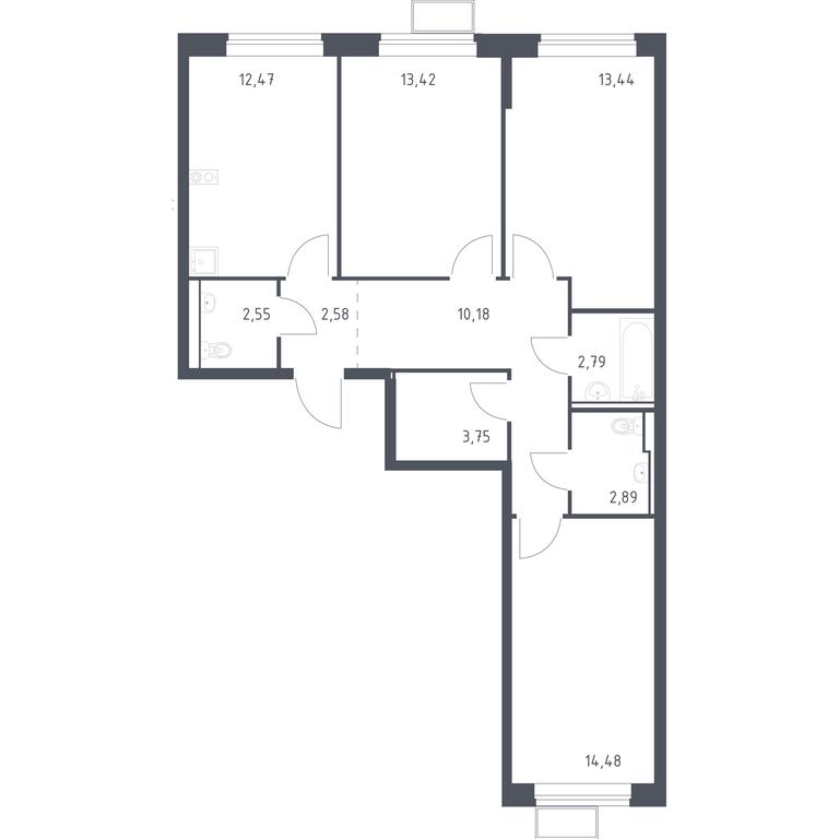 2-BD Apartment Sale, 78.55平方米 at Egorovo Park, 1-y kvartal, posyolok Zhilino-1, Lubertsy City District, Moscow Region, Russia #1 2-BD Apartment Sale, 78.55平方米 at Egorovo Park, 1-y kvartal, posyolok Zhilino-1, Lubertsy City District, Moscow Region, Russia #1