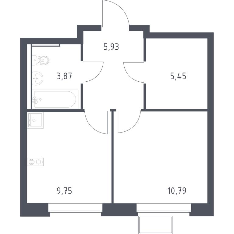 Apartment Sale, 35.79平方米 at Egorovo Park, 1-y kvartal, posyolok Zhilino-1, Lubertsy City District, Moscow Region, Russia #1