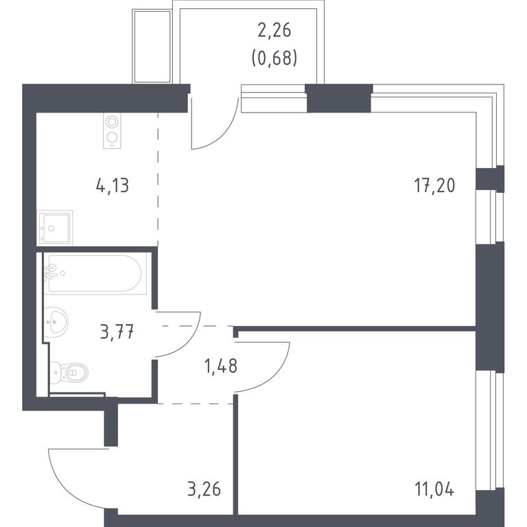Apartment Sale, 41.56 sq. m. at Egorovo Park, 1-y kvartal, posyolok Zhilino-1, Lubertsy City District, Moscow Region, Russia #1 Apartment Sale, 41.56 sq. m. at Egorovo Park, 1-y kvartal, posyolok Zhilino-1, Lubertsy City District, Moscow Region, Russia #1