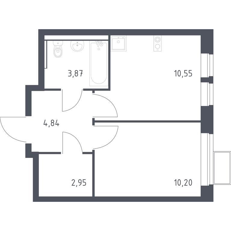 Apartment Sale, 32.41平方米 at Egorovo Park, 1-y kvartal, posyolok Zhilino-1, Lubertsy City District, Moscow Region, Russia #1