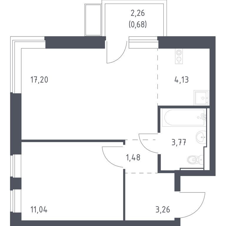 Apartment Sale, 41.56 sq. m. at Egorovo Park, 1-y kvartal, posyolok Zhilino-1, Lubertsy City District, Moscow Region, Russia #1 Apartment Sale, 41.56 sq. m. at Egorovo Park, 1-y kvartal, posyolok Zhilino-1, Lubertsy City District, Moscow Region, Russia #1