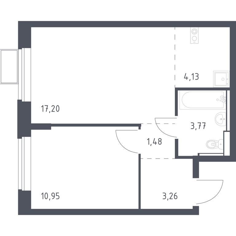 Apartment Sale, 40.79平方米 at Egorovo Park, 1-y kvartal, posyolok Zhilino-1, Lubertsy City District, Moscow Region, Russia #1 Apartment Sale, 40.79平方米 at Egorovo Park, 1-y kvartal, posyolok Zhilino-1, Lubertsy City District, Moscow Region, Russia #1