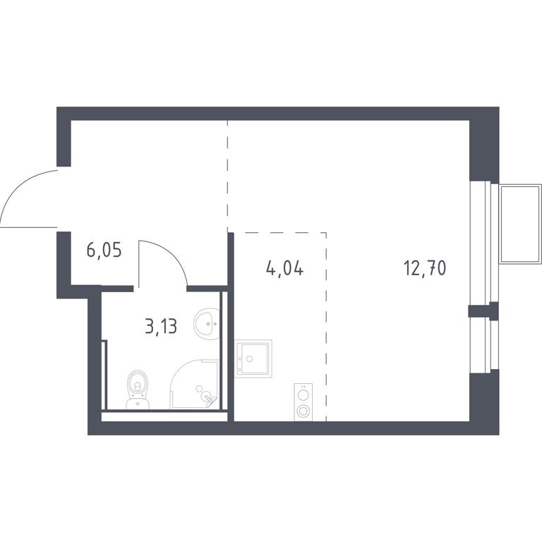Apartment Sale, 25.92平方米 at Egorovo Park, 1-y kvartal, posyolok Zhilino-1, Lubertsy City District, Moscow Region, Russia #1