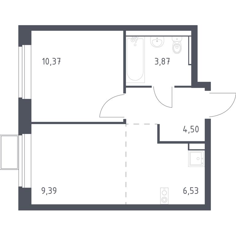 Apartment Sale, 34.66平方米 at Egorovo Park, 1-y kvartal, posyolok Zhilino-1, Lubertsy City District, Moscow Region, Russia #1